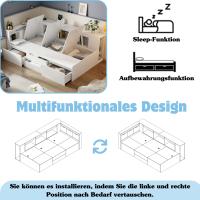 Cuna, 90*200cm, Cama individual, Cuna multifunctional with Cajones, y Armaro Librería, Caja de Cama con Cuidado, sin cojín, Blanco - details 2