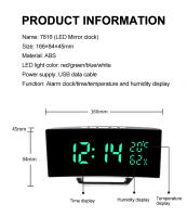 Reloj De Alarma Digital Con Pantalla Curva Mostrador De Tiempo/ Fecha/ Temperatura/Humedad 12/24h 3 Alarmas Ajustable Brillo Reloj De Mesa Europeo - details 1