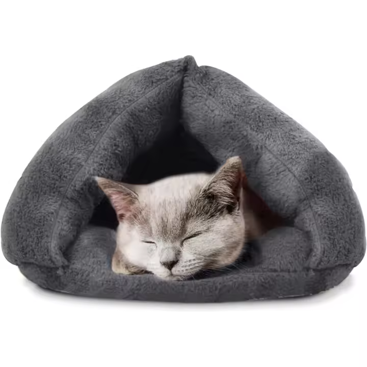 Cama para Gatos,Lavable a Máquina, with Forro Polar cálido,Cama para Cueva para Mascotas, Cachora, Gatito,Mascotas,para Interiores,para Dormir,Suave,para Cama,Tienda de campaña - 1