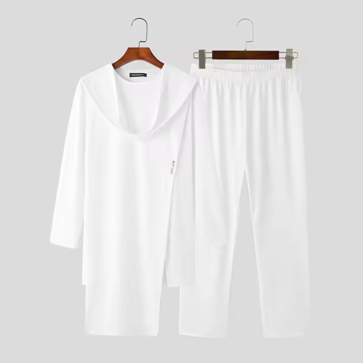 INCERUN Conjunto De Moda Para Hombre Estilo Musulmán Camiseta Larga Y Pantalones 2 Piezas Streetwear Casual Tejido Knit Talla S-5XL - 1