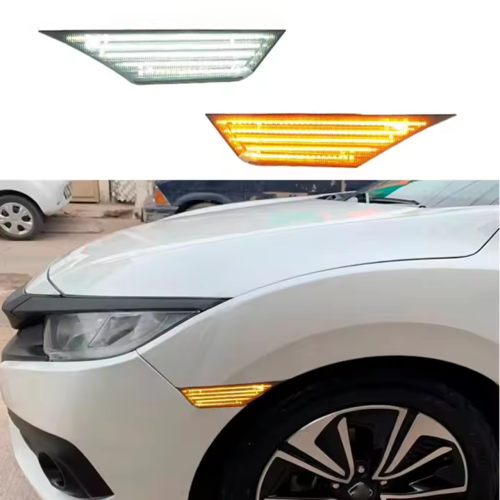 Luz De Marca Lateral Dinámica LED Para Honda Civic 10ta Generación 2016-2018 Lámparas De Señalización Canbus Sin Error - 1