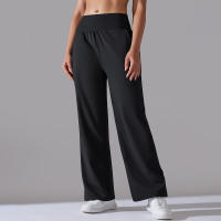 Pantalones Rectos De Pierna Ancha Para Mujer Casual Pantalones De Oficina Cintura Alta Holgados Para Danza Leggings Sin Costuras De Nylon - details 27