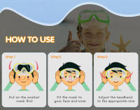 Máscara De Snorkel Para Niños Con 3 Ventanas Visión Amplia HD Ajustable Para Natación Y Escuba Diving Para Jóvenes Y Niños - details 6