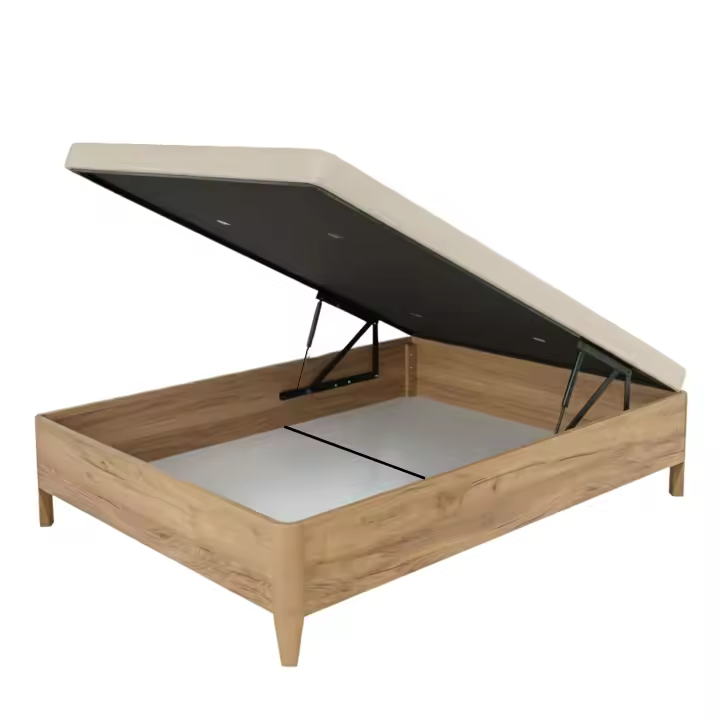 Miroytengo Canapé Cope dormitorio Roble Amazonas tapa reforzada anti-curva, apertura manual bombines gas, patas haya 11 cm - 1