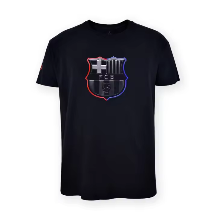 Camiseta Fútbol Club Barcelona Black algodón producto oficial tallas adulto FCBBLACK - 1
