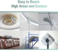 Aspirador de polvo extensible, aspirador de polvo de microfibra, con una longitud de hasta 280 cm, con varilla extensible de acero inoxidable, lavable, fácil de quitar el polvo (gris) - details 2