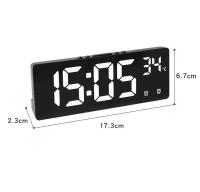Reloj De Mesa Digital Con Control De Voz Temperatura Dual Modo Nocturno 12/24H LED Reloj De Alarma Para Despertar En La Mesa - details 2