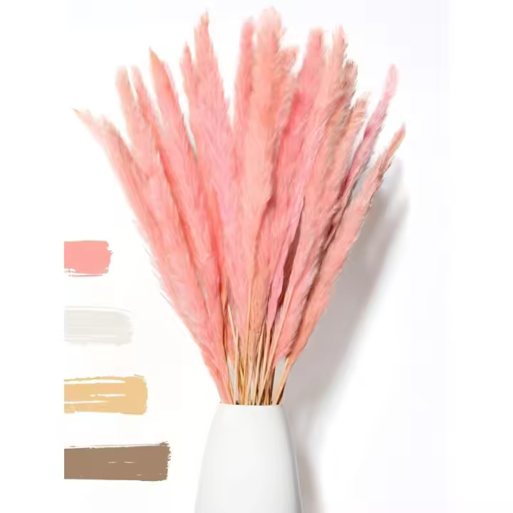 15 piezas de hierba de pampa seca y esponjosa - Flores secas - Natural, duradera y fácil de limpiar - Decoración elegante - 1