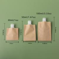 Set De 3 Bolsas De Maquillaje Reutilizables De Papel Kraft Transparente Y Adecuadas Para Viajes Con Taponamiento De Succión Auto-soportante De 30/50/100ml - details 8