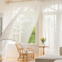 Cortinas Blancas Voile Transparentes Para Sala De Estar Con Borlas Rod Pocket Decoración De Boda Y Fiesta Valsan Puerta Panel De Malla - details 7