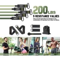 Juego De 11 Piezas De Bandas Elásticas De Resistencia 200LBS Para Ejercicio De Fitness En Casa Equipo De Entrenamiento De Músculos Y Acondicionamiento General - details 2