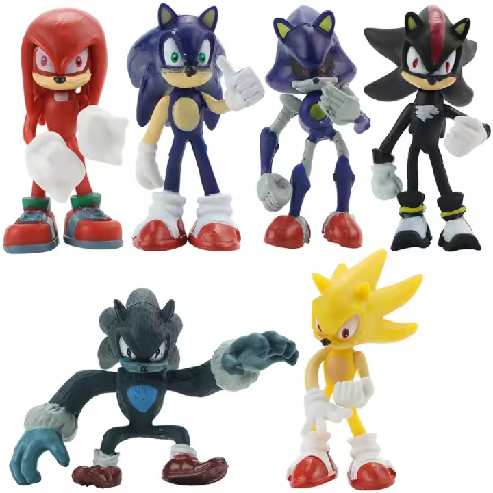 Set De 6 Figuras De Acción Sonic Película Y Televisión Personajes De PVC Shadow Taurea Muñecos Para Niños Juguetes De Animal - 1