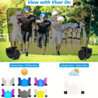 Visera De Gafas De Fútbol Universal Imitación Electroplata Arcoíris Protección Ocular Resistente a Rayones Fácil De Instalar - details 13