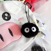 Llavero De Peluche Pequeño Con Bola De Carbón Negra Colgante Para Bolsas De Libros Estilo Coreano Regalo Para Niñas De 3-6 Años Relleno De Algodón PP - details 5