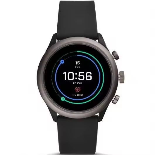 Smartwatch FOSSIL SPORT HR FTW4019 de Silicona Negra con Pantalla Táctil y Caja de Aluminio - 1