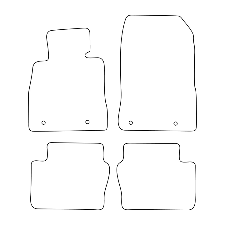 Juego de alfombrillas de terciopelo para Mazda 2 III 2015- - acabado negro - 1