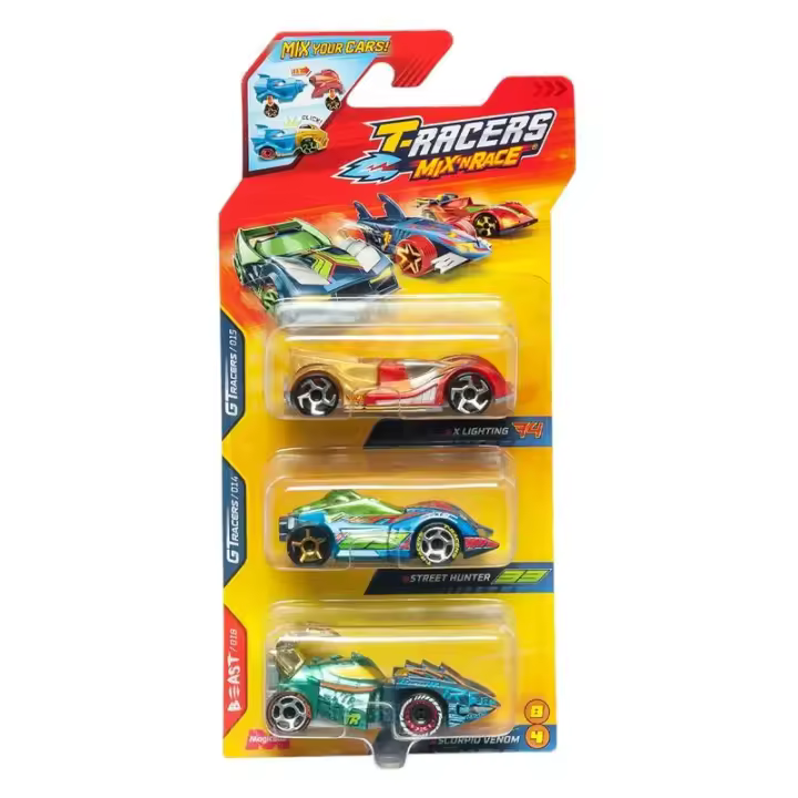 T-Racers Mix ‘N Race Pack 3 Vehículos Nº74-33-84 PTR9V308IN00-74-33 - 1