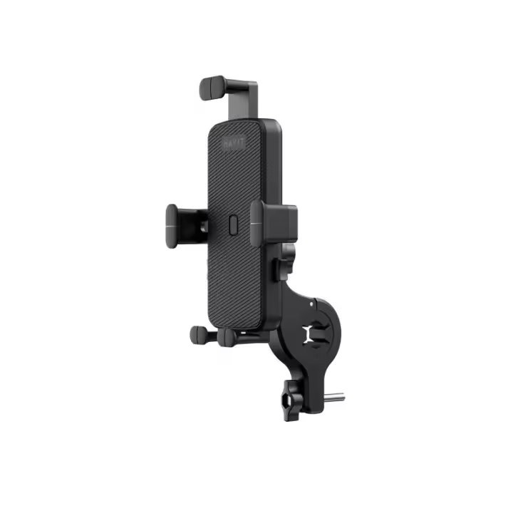 HAVIT ST7137 Soporte para Teléfono Móvil para Motocicleta y Bicicleta, Rotación de 360°, Ajuste de Ángulo Aleatorio, Compatible con Teléfonos de 60-86mm, Fijación Segura y Estable para Navegación y Entretenimiento en Movimiento - 1