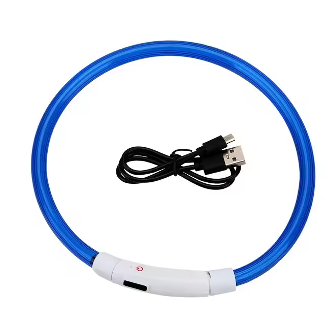 Collar LED Para Perros Cargable Por USB Con Correa Luminosa Accesorios Para Mascotas Detachable Para Todas Las Estaciones - 1