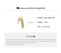 Llavero De Cuero Con Flor De Valldemossa Para Mujer Moda Coreana Dulce Llaveros Verdes Fairycore Accesorios Nuevos 2024 - details 1