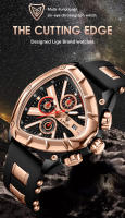 Reloj De Pulsera LIGE Para Hombre Cronógrafo Deportivo De Cuarzo Lujo Resistente Al Agua Y Luminoso Con Correa De Silicona - details 0