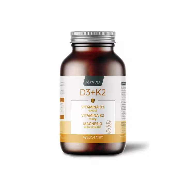 WeBotanix  Fórmula Vitamina D3 y K2 4000 UI con Magnesio  Colecalciferol, Menaquinona-7 y Bisglicinato de Magnesio  Alta Absorción  60 Cápsulas  Salud Ósea, Muscular e Inmunitaria  Vegano - 1