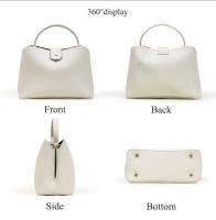 Jo&Bombara Bolsos de Mano para Mujer, Bolso Mensajero Elegante de Cuero PU para Mujer, Blanco - details 1