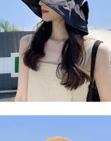 Sombrero De Pescador De Vinilo Protección Solar Para Niñas Verano Cubre Cara Plegable Y Almacenable Sombrero De Paja Versátil - details 20