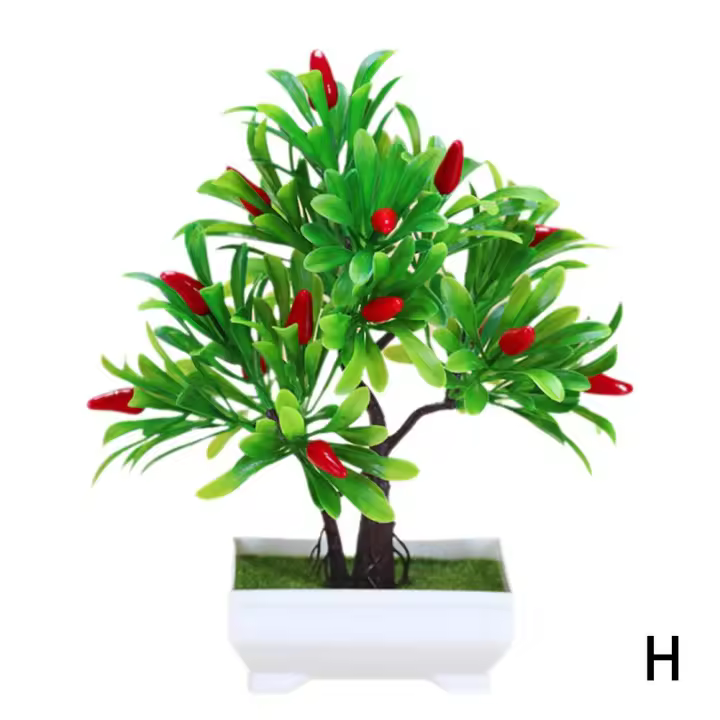 Planta Artificial De Bonsái De Frutas Con Naranja Manzana Limón Decoración Para El Hogar Y Sala De Estar Arbolado Falso De Tamaño Pequeño - 1