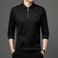 Camisa Polo De Manga Larga Para Hombre En Color Sólido Moda Casual Top Polyester Transversal De Cuatro Estaciones - details 3