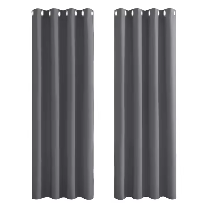 Cortinas Opacas Termicas Aislantes Frio y Calor Cortinas Dormitorio 2 Piezas 140x260 CM Blackout Curtains con Ojales Cortinas Grises Opacas Cortinas para Habitacion Salon Comedor y Dormitorio - 1