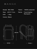 BANGE Nueva Diseño Mochila De Viaje Recargable USB Para Hombres Con Capacidad Grande Mochila Impermeable Para Laptop De 15.6 Pulgadas Y Bolsa Exterior De Actividades Al Aire Libre - details 14
