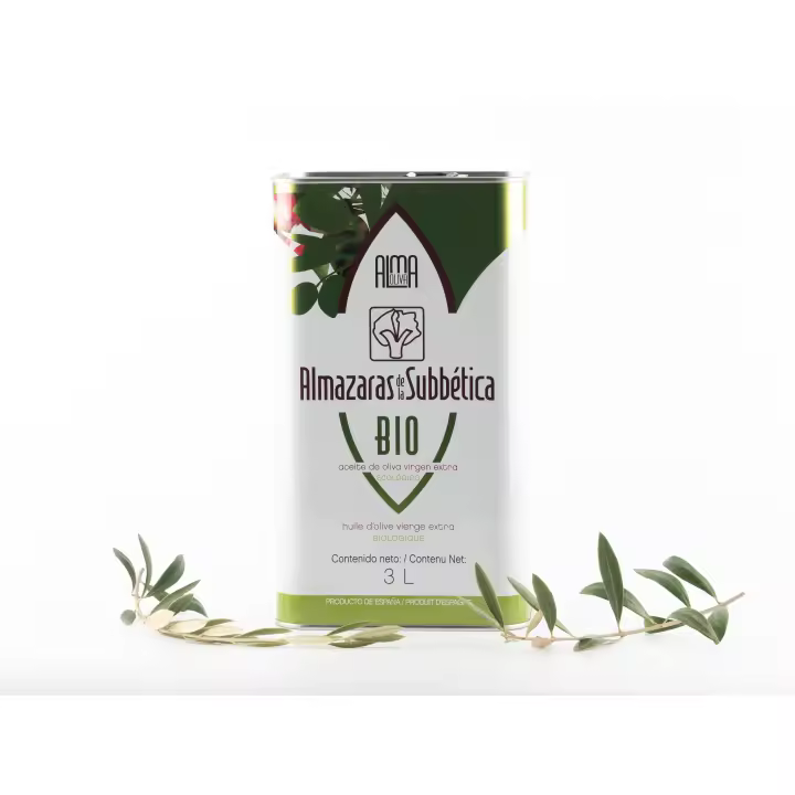 ALMAOLIVA BIO Aceite de oliva virgen extra ecológico. LATA 3l. Premio Top 10 Mejor Aceite Ecológico del mundo (Evoo). Cordoba Sierra de la Subbética. Sabor Frutado Medio - Alto. - 1
