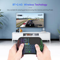 Teclado Inalámbrico Mini M9 BT&2.4G Con Retroiluminación 7 Teclas Tipo-C Ratón En Aire Remote Control Touchpad Para Android TV Box PC - details 4