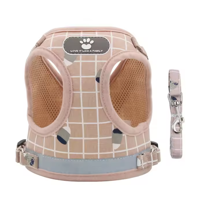 SSITO Arnés y Correa para Perros Pequeños Sin Neumaticos Ajustable Chihuahua Reflejo Rosa L - 1