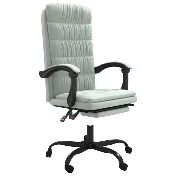 Silla de Oficina reclinable de terciopelo gris Claro - 1