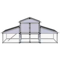 vidaXL Gallinero con corral y nido aluminio - details 1