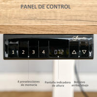 Vinsetto Escritorio de Pie Soporte de Escritorio con Altura Ajustable y 4 Teclas de Memoria para Oficina Hogar 140x70x72-116 cm - details 1