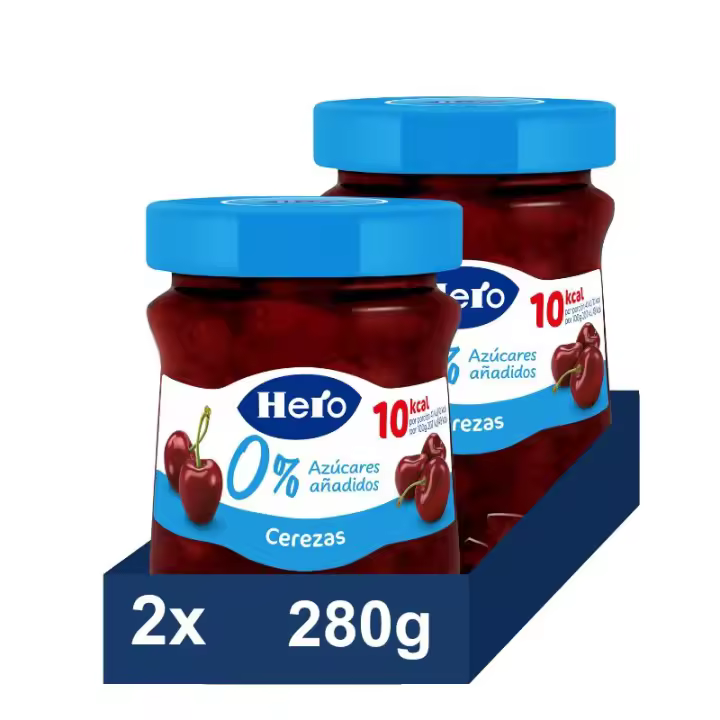 Hero. Mermelada de Cereza, 0% Azúcar añadido. Pack 2x280g - 1