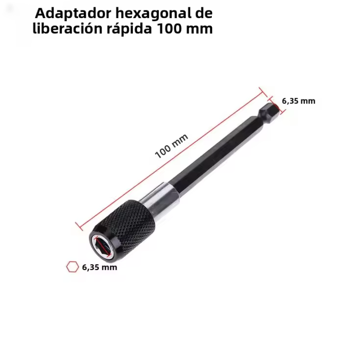 Adaptador De Destornillador Hexagonal Magnético Con Cambio Rápido Conjunto De Extensión Para Broca Herramienta De Tornillo Y Barra Auto-Desbloqueable - 1