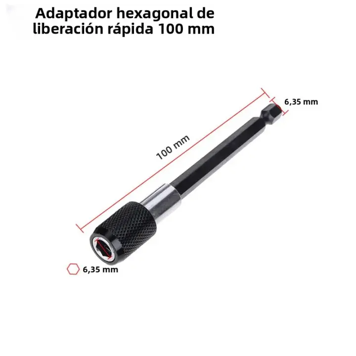 Adaptador De Destornillador Hexagonal Magnético Con Cambio Rápido Conjunto De Extensión Para Broca Herramienta De Tornillo Y Barra Auto-Desbloqueable - 1