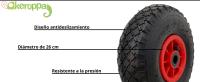 Rueda Neumática Carretilla Keroppa 2 Unidades 26 Cm Diámetro Negro - Resistente ABS - details 1