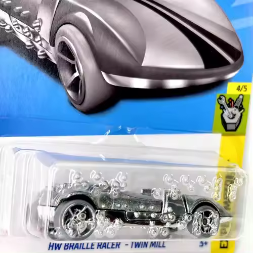 Mattel - Hot Wheels - HW Braille Racer Twin Mil 2021 - Coche de metal fundido a presión con muchos detalles - Tiene un cuerpo de metal pintado y ruedas de plástico - Recomendado para mayores de 4 años - 1