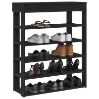 vidaXL Mueble zapatero madera contrachapada 80x30x98 cm en color Blanco/Madera antigua/Gris sonoma y más | almacenamiento funcional diseño moderno para baño dormitorio sala - details 6