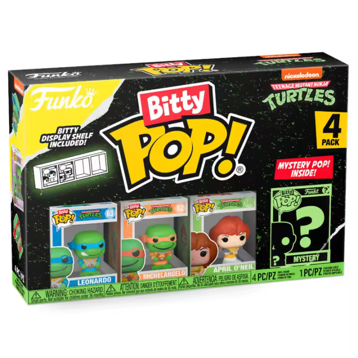Blister 4 figuras Bitty POP Tortugas Ninja LeonardoFigura  Coleccionable - Idea de Regalo- Mercancia Oficial - Juguetes para Niños y Adultos - Movies Fans - Muñeco para Coleccionistas y Exposición - 1