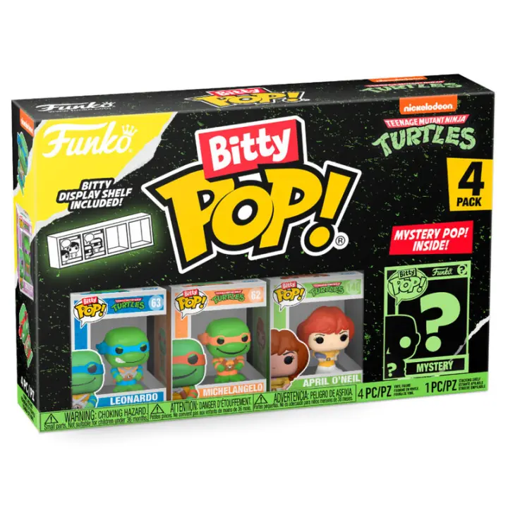 Blister 4 figuras Bitty POP Tortugas Ninja LeonardoFigura  Coleccionable - Idea de Regalo- Mercancia Oficial - Juguetes para Niños y Adultos - Movies Fans - Muñeco para Coleccionistas y Exposición - 1