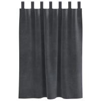 Cortinas Blackout vidaXL con lazos colgantes 2 pcs de terciopelo gris claro - details 2