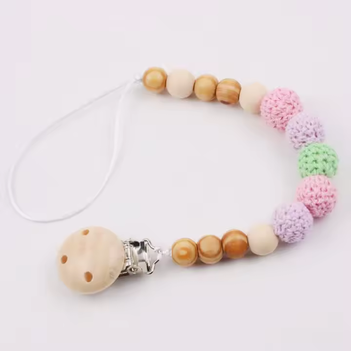 Cadena anticaída para chupete de bebé de nuevo estilo, juguete para bebé, cadena antipérdida, anticaída con clip para chupete. - 1