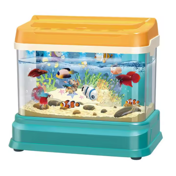 Pecera eléctrica con varilla magnética, juguete educativo USB de simulación, con luz y música, para niños. - 1