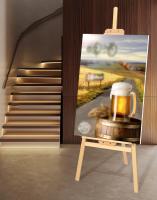 Caballete de madera para piso,Caballete de piso ajustable,Soporte de arte Caballete de arte de madera para pintura,Caballete de exhibición Caballete de soporte(L 70cm /90cm/120cm/145cm/170cm/)Color: Original Wood Color - details 0